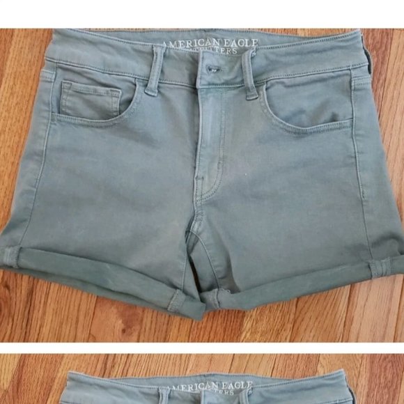 American Eagle MIDI Shorts Size 6 Sage Green - Picture 1 of 2